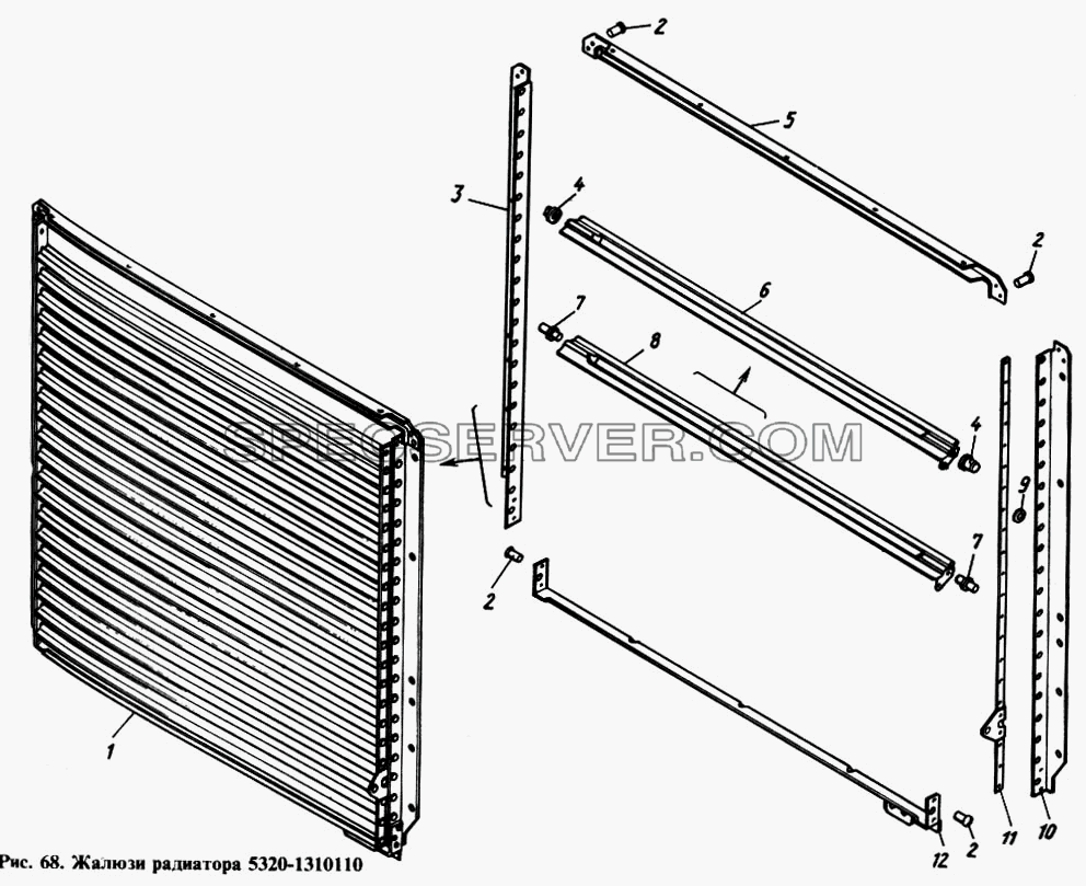 Жалюзи радиатора для КамАЗ-4310 (список запасных частей)