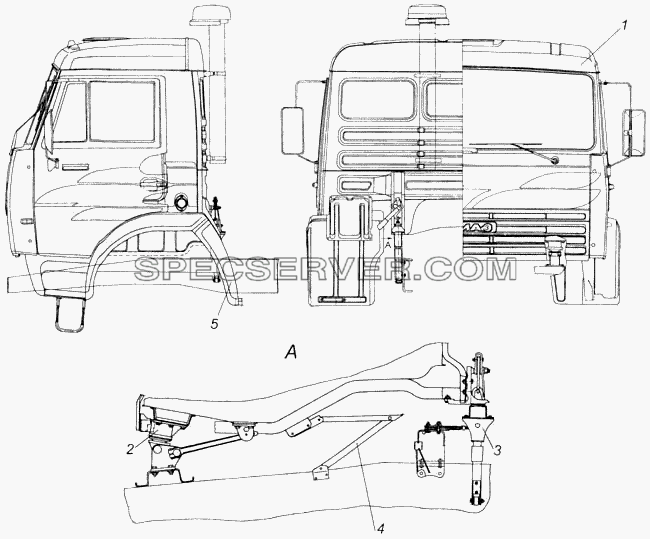 Установка кабины для КамАЗ-43114 (список запасных частей)
