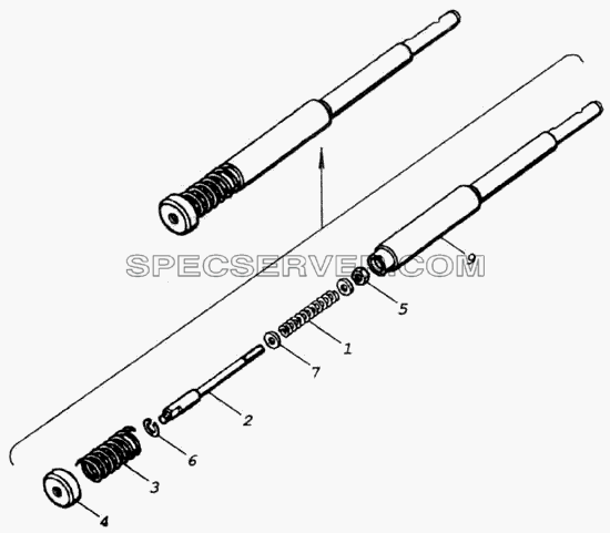 Шток включения высшей передачи для КамАЗ-43114 (список запасных частей)