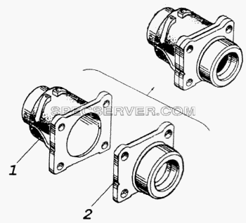 Корпус буксирного прибора с крышкой для КамАЗ-43114 (список запасных частей)