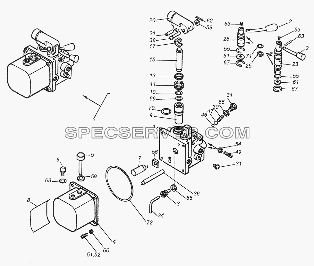 4310-5004010 Насос опрокидывающего механизма кабины для КамАЗ-43261 (Евро-1, 2) (список запасных частей)