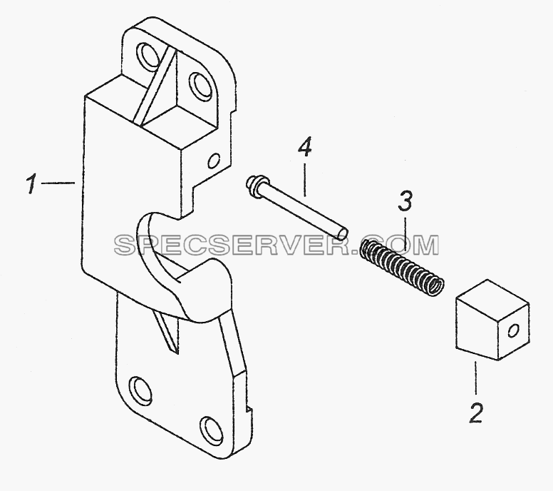 5320-6105035-10 Фиксатор замка левый для КамАЗ-43261 (Евро-1, 2) (список запасных частей)