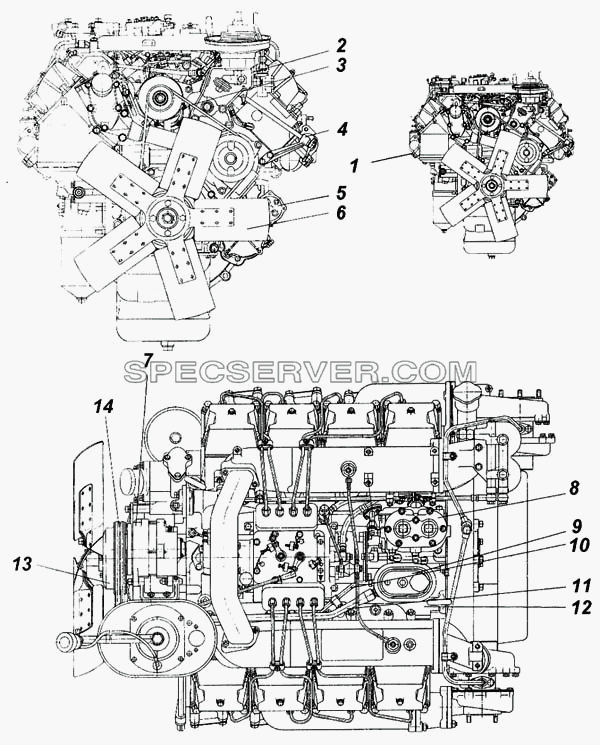 Двигатель для КамАЗ-4326 (список запасных частей)