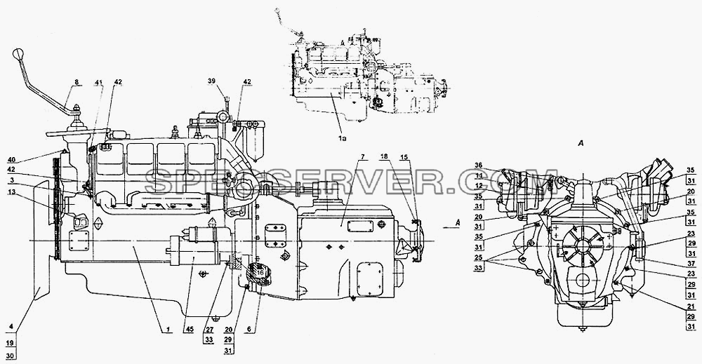 Силовой агрегат для КамАЗ-4326 (список запасных частей)