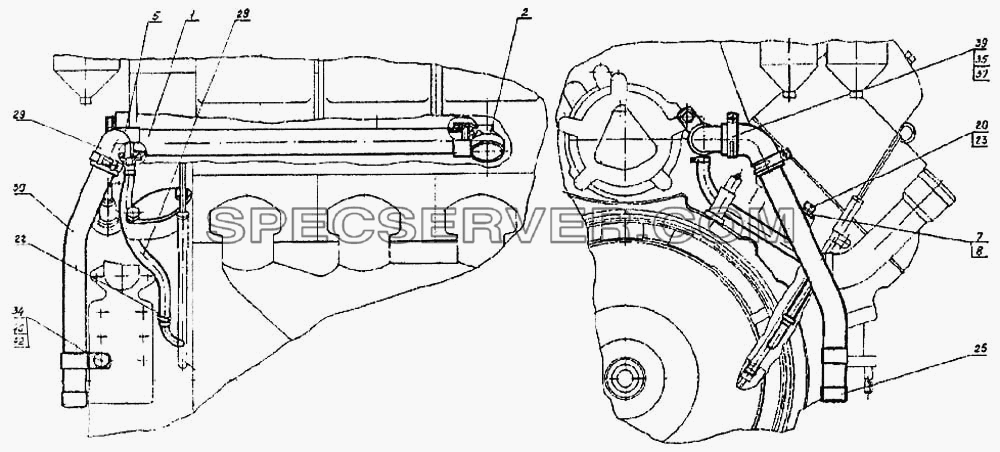 Вентиляция картера двигателя для КамАЗ-4326 (список запасных частей)