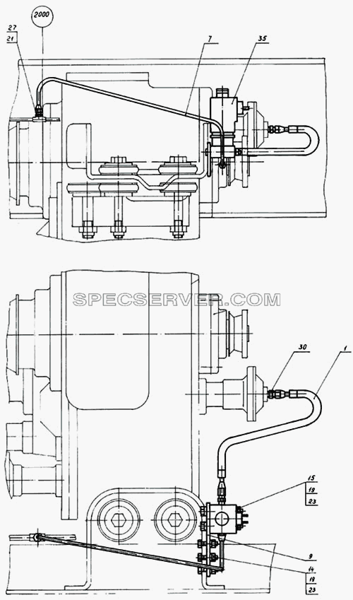 Установка управления коробкой отбора мощности для КамАЗ-4326 (список запасных частей)