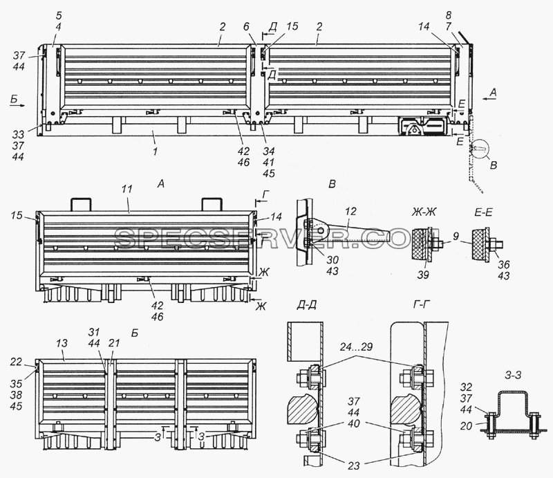 5350-8500010-70 Платформа в сборе для КамАЗ-4350 (4х4) (список запасных частей)