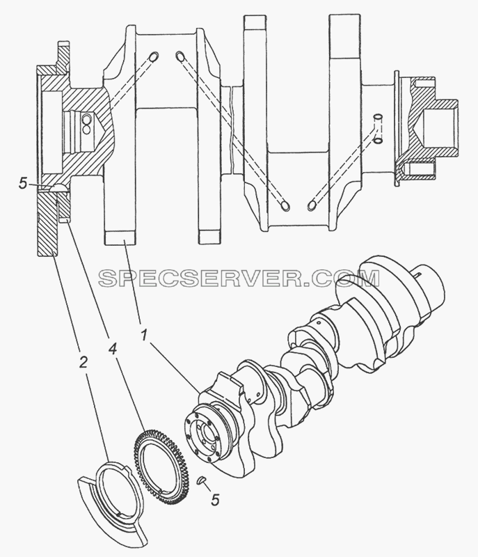 740.50-1005008 Вал коленчатый для КамАЗ-4350 (4х4) (список запасных частей)