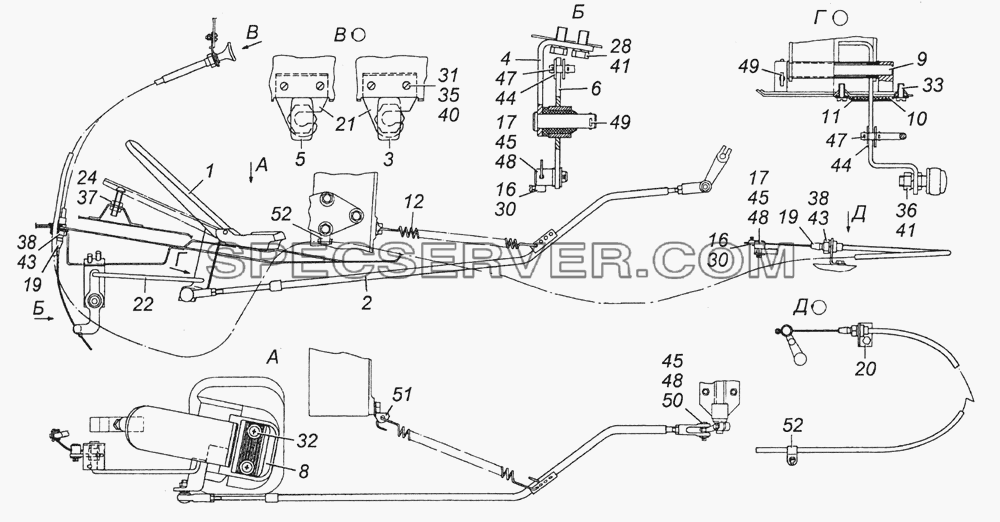 6520-1108003 Управление подачей топлива для КамАЗ-4350 (4х4) (список запасных частей)