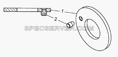 14.1701086 Шайба упорная блока шестерен заднего хода в сборе для КамАЗ-4350 (4х4) (список запасных частей)