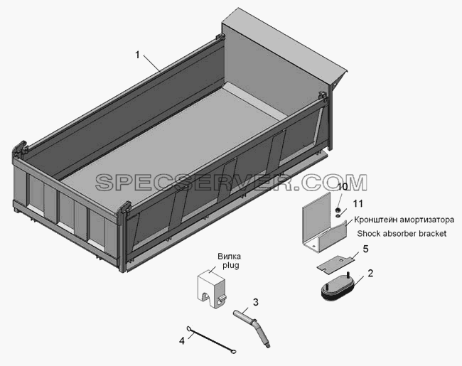 45142-8500008 Установка платформы для КамАЗ-45142 (список запасных частей)