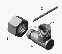 6520-8609137- 06 Угольник поворотный для КамАЗ-45142 (список запасных частей)