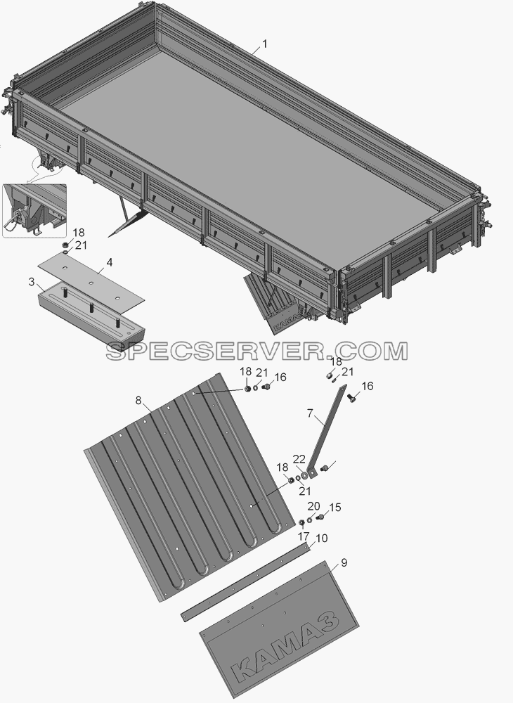 45143-8500002 Установка платформы для КамАЗ-45143 (список запасных частей)