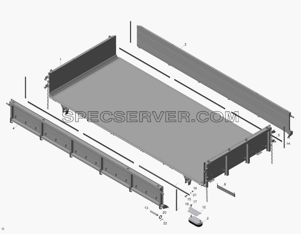 45143-8500020 Платформа для КамАЗ-45143 (список запасных частей)