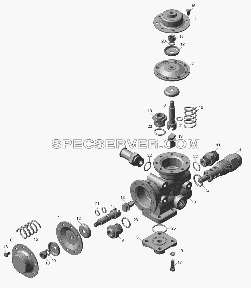 5511-8607010  Кран управления для КамАЗ-45143 (список запасных частей)