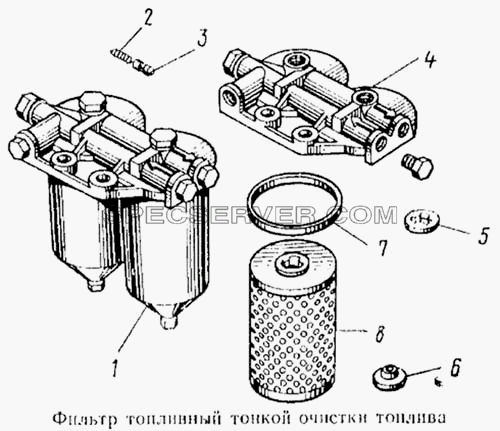 Фильтр тонкой очистки топлива для КамАЗ-5315 (список запасных частей)