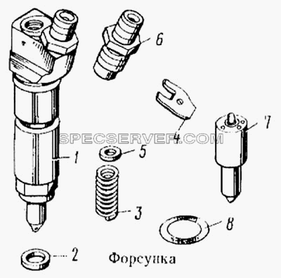 Форсунка для КамАЗ-5315 (список запасных частей)