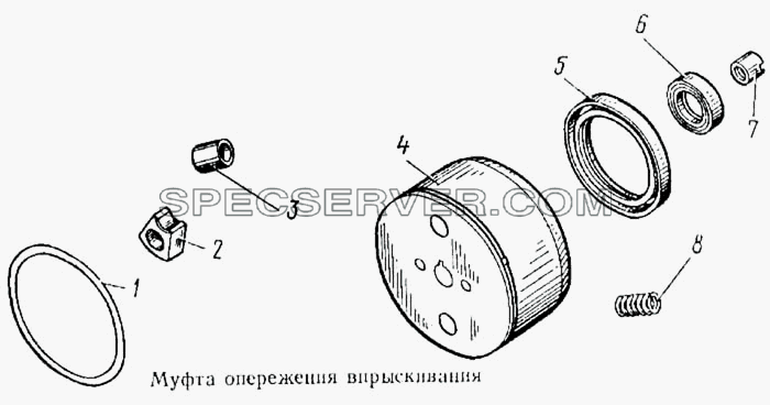 Муфта опережения впрыскивания для КамАЗ-5315 (список запасных частей)