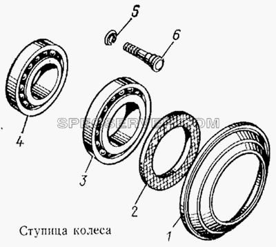 Ступица колеса для КамАЗ-5315 (список запасных частей)