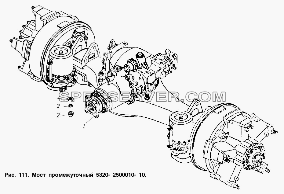 Мост промежуточный для КамАЗ-5320 (список запасных частей)