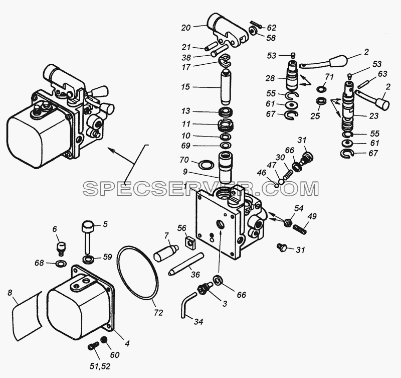4310-5004010 Насос опрокидывающего механизма кабины для КамАЗ-53501 (6х6) (список запасных частей)