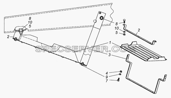 4310-1301005 Установка кожуха радиатора для КамАЗ-53504 (6х6) (список запасных частей)