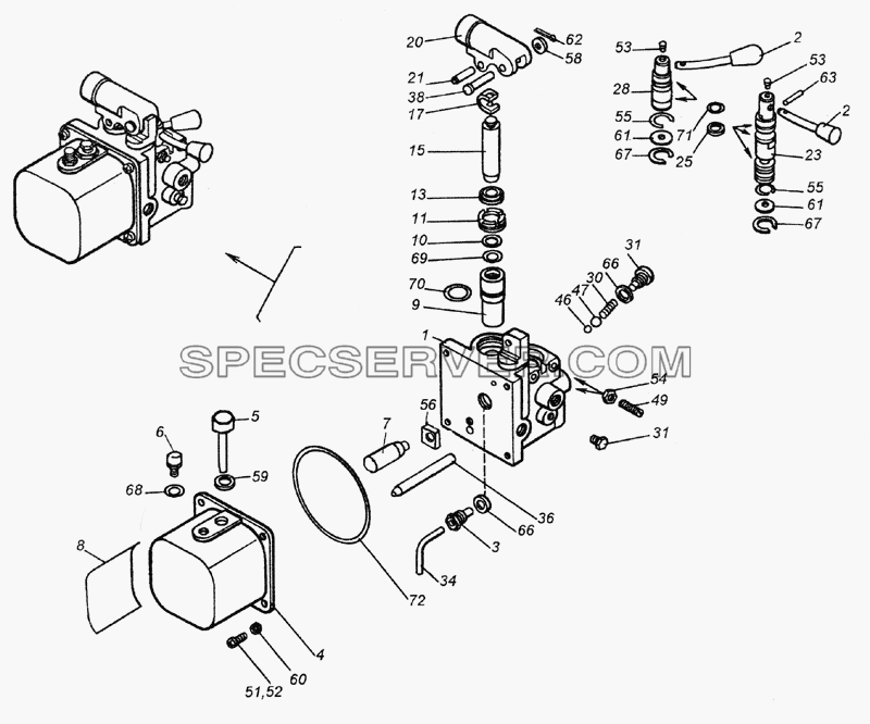 4310-5004010 Насос опрокидывающего механизма кабины для КамАЗ-5350 (6х6) (список запасных частей)