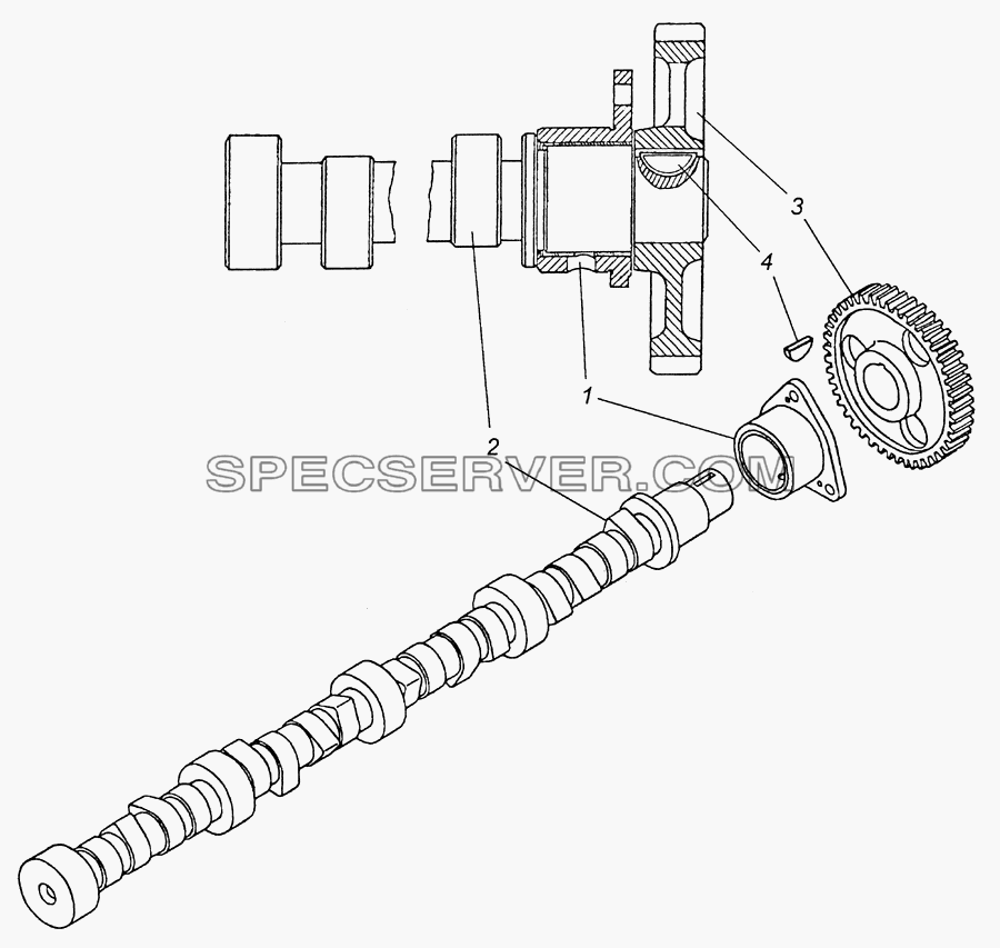 740.21-1006010 Вал распределительный для КамАЗ-5350 (6х6) (список запасных частей)