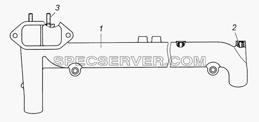 7406.1115110-20 Тройник в сборе для КамАЗ-5350 (6х6) (список запасных частей)