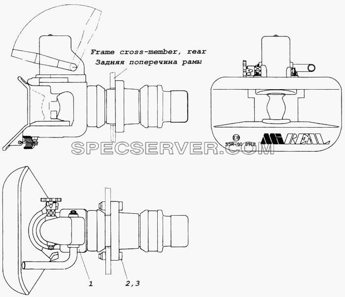 Установка тягово-сцепного устройства для КамАЗ-5360 (список запасных частей)