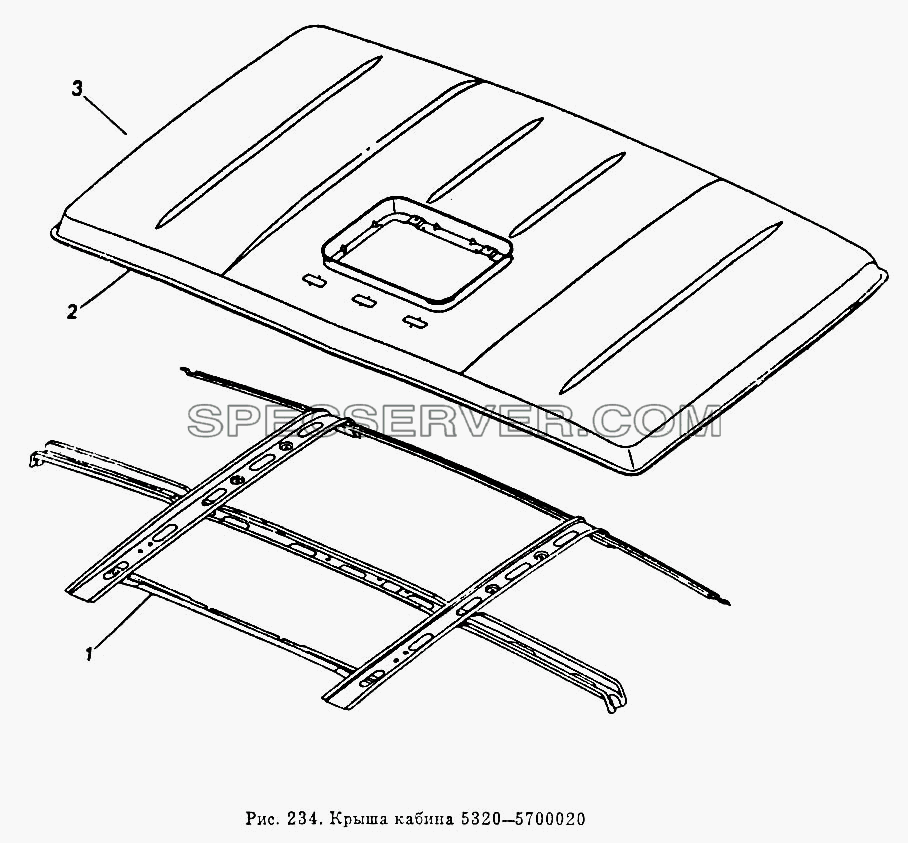 Крыша кабины для КамАЗ-54112 (список запасных частей)