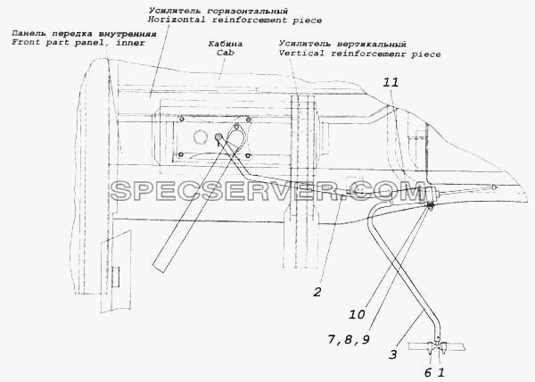 Установка насоса, топливопроводов отопителя ОН-32Д-24 для КамАЗ-5460 (список запасных частей)
