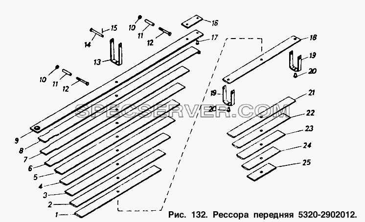 Рессора передняя для КамАЗ-5511 (список запасных частей)
