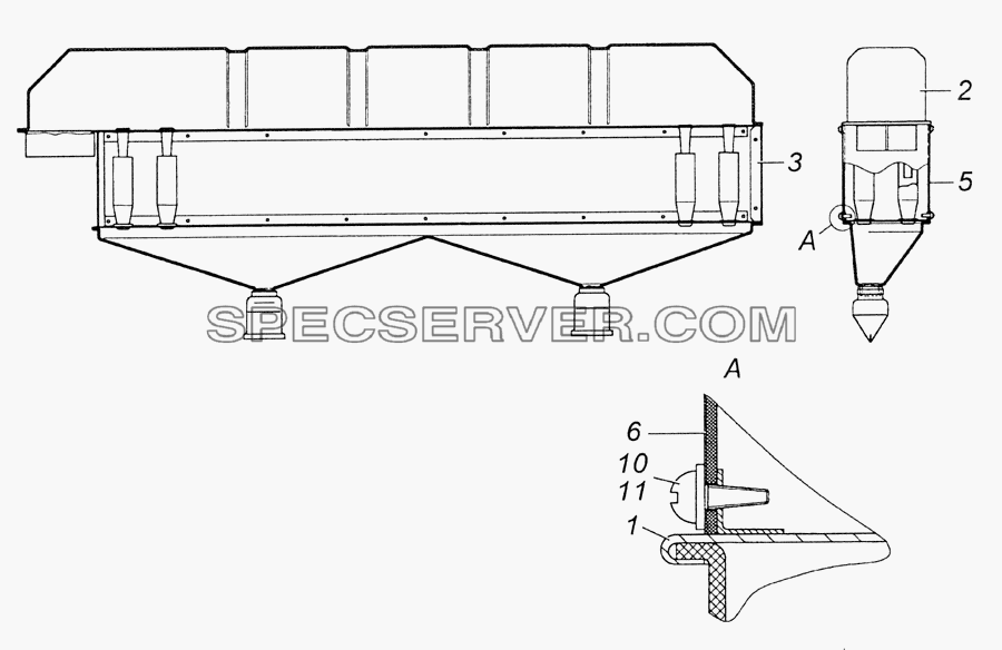 6520-1109010-10 Воздухоочиститель мультициклонный в сборе для КамАЗ-6350 (8х8) (список запасных частей)