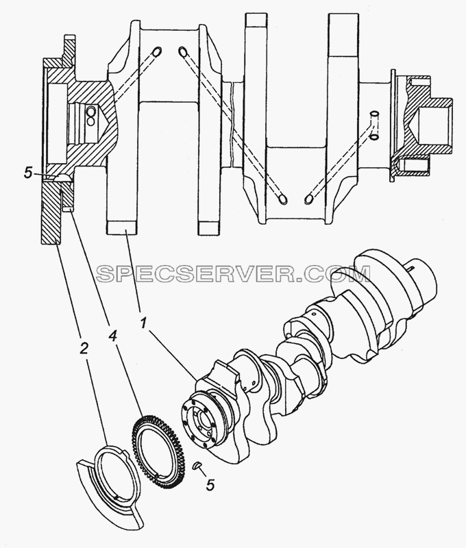 740.50-1005008 Вал коленчатый для КамАЗ-6450 8х8 (список запасных частей)