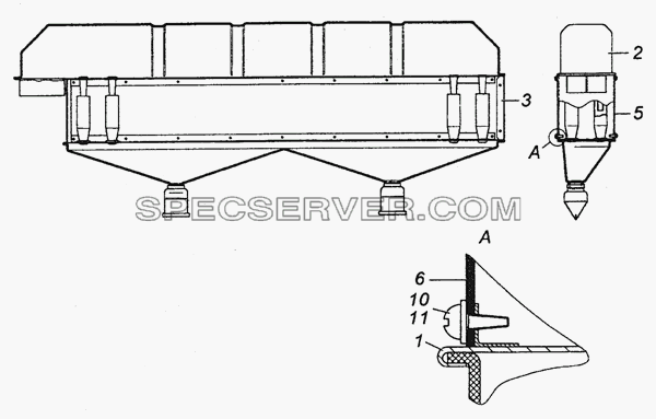 6520-1109010-10 Воздухоочиститель мультициклонный в сборе для КамАЗ-6450 8х8 (список запасных частей)