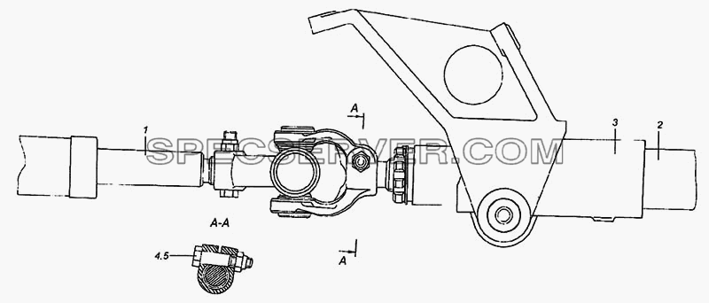 Рулевая колонка с карданным валом для КамАЗ-6460 (список запасных частей)