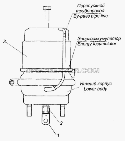 Тормозная камера тип 30/24 для КамАЗ-6460 (список запасных частей)