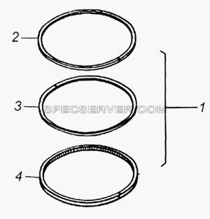Комплект колец (комплекты для запасных частей 53215, 54115, 55111, 65115) для КамАЗ-65115 (список запасных частей)