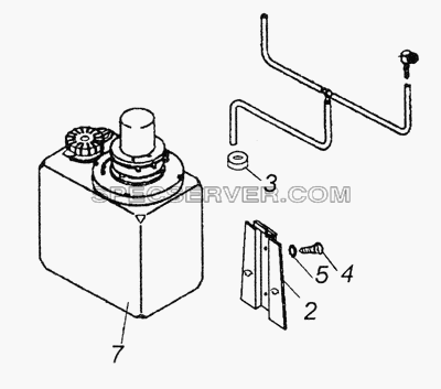 431016-5208004 Установка омывателя электрического для КамАЗ-6520 (Euro-2, 3) (список запасных частей)