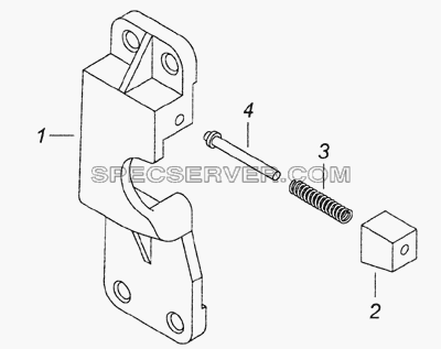 5320-6105035-10 Фиксатор замка левый для КамАЗ-6520 (Euro-2, 3) (список запасных частей)