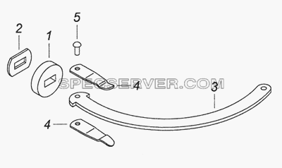 5320-6106083 Ограничитель двери для КамАЗ-6520 (Euro-2, 3) (список запасных частей)