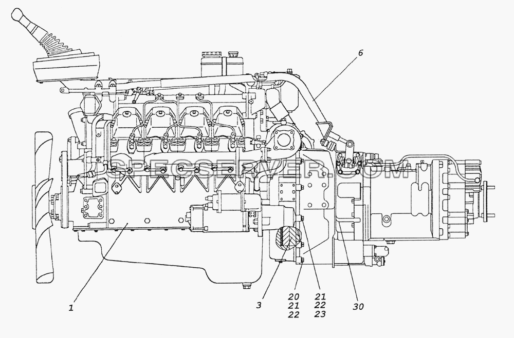 740.51-1000300-14 Агрегат силовой для КамАЗ-6520 (Euro-2, 3) (список запасных частей)