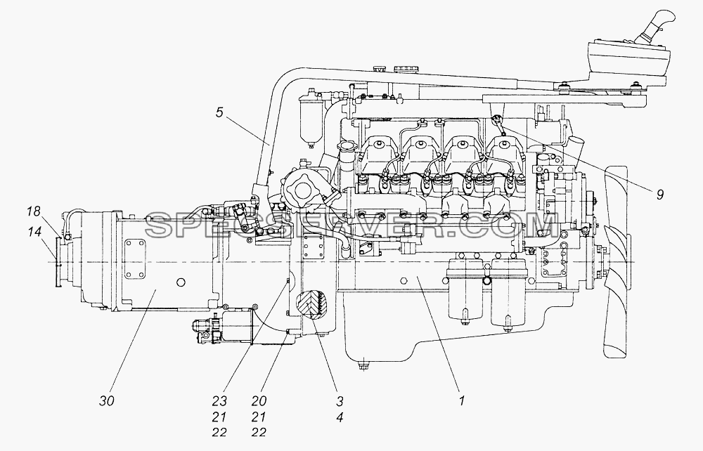 740.51-1000300-25 Агрегат силовой для КамАЗ-6520 (Euro-2, 3) (список запасных частей)