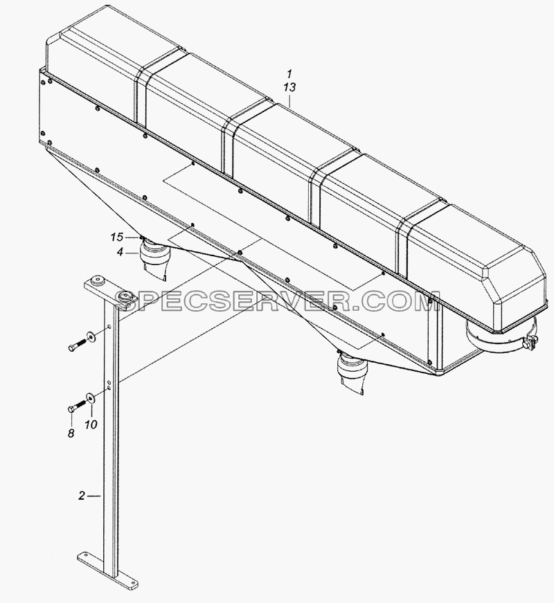 6520-1109005 Воздухоочиститель с кронштейнами для КамАЗ-6520 (Euro-2, 3) (список запасных частей)