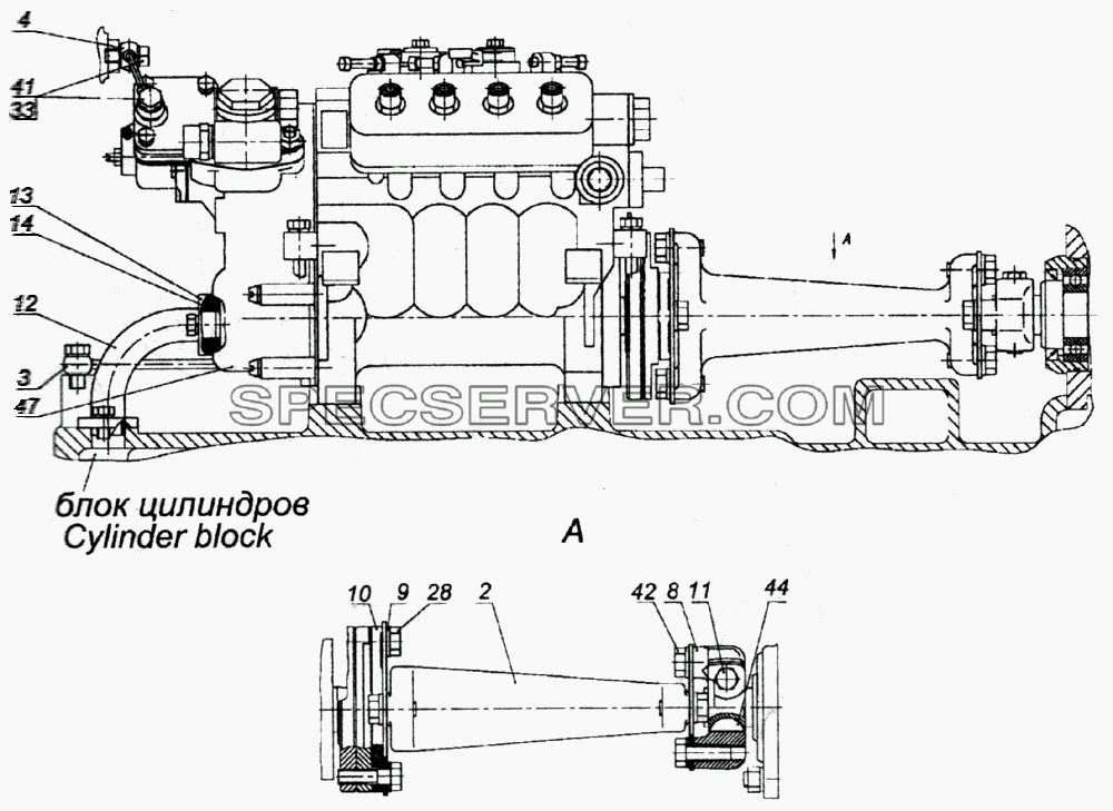 Установка и привод ТНВД для КамАЗ-6520 (список запасных частей)