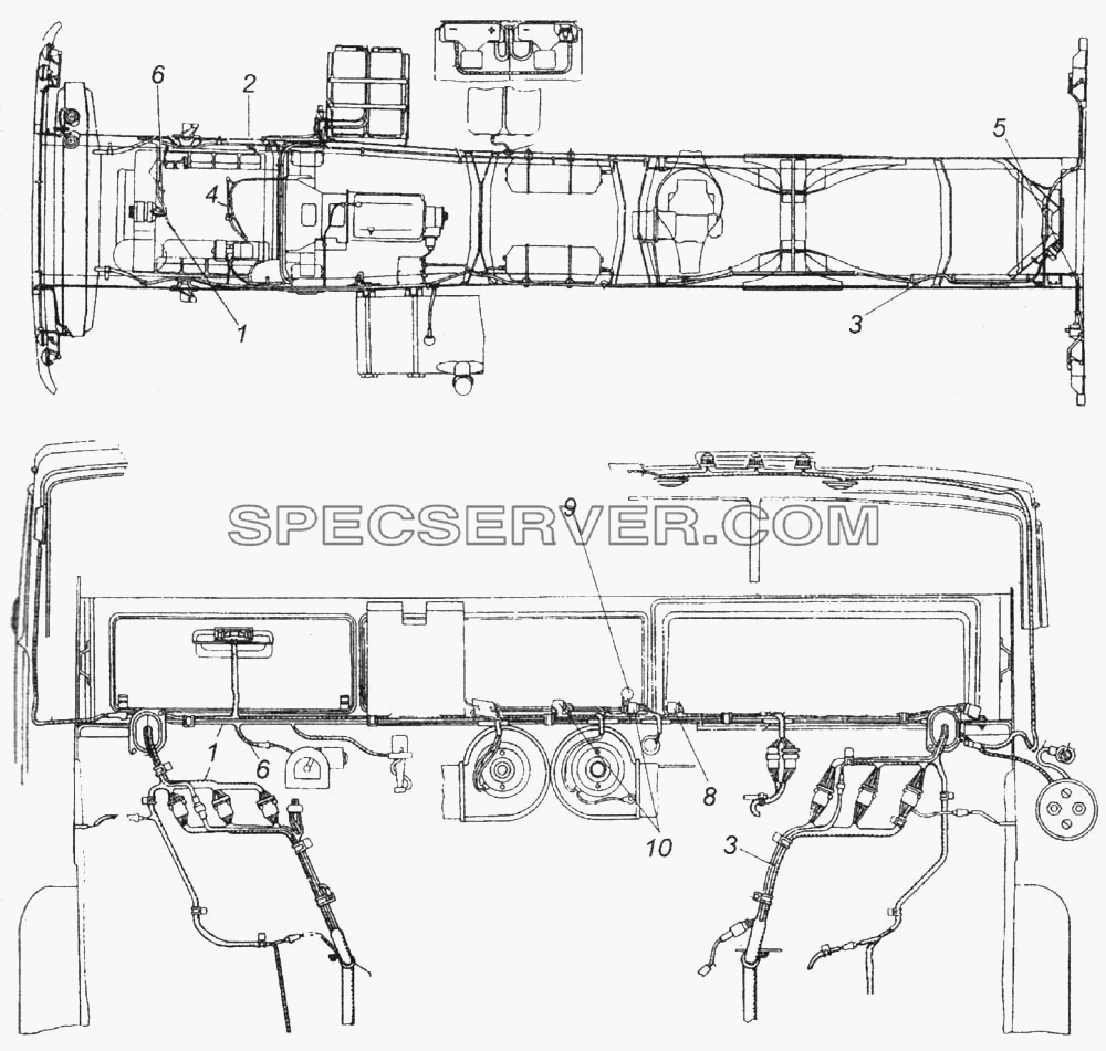 Электропровода для КамАЗ-6520 (список запасных частей)