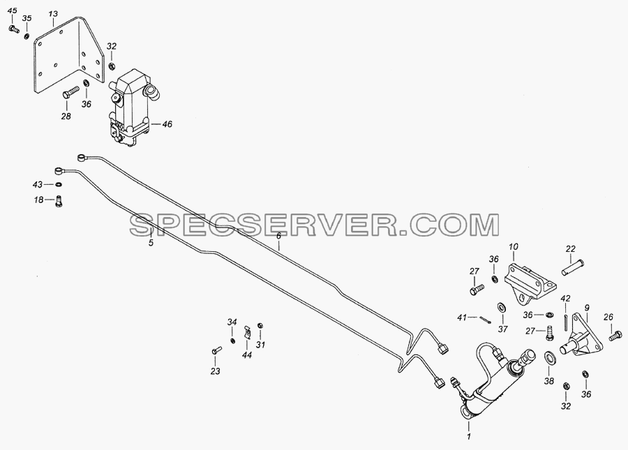 6520-5000079 Установка механизма опрокидывания кабины для КамАЗ-6522 (Euro-2, 3) (список запасных частей)