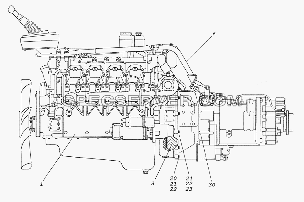 740.51-1000301-20 Агрегат силовой для КамАЗ-6522 (Euro-2, 3) (список запасных частей)