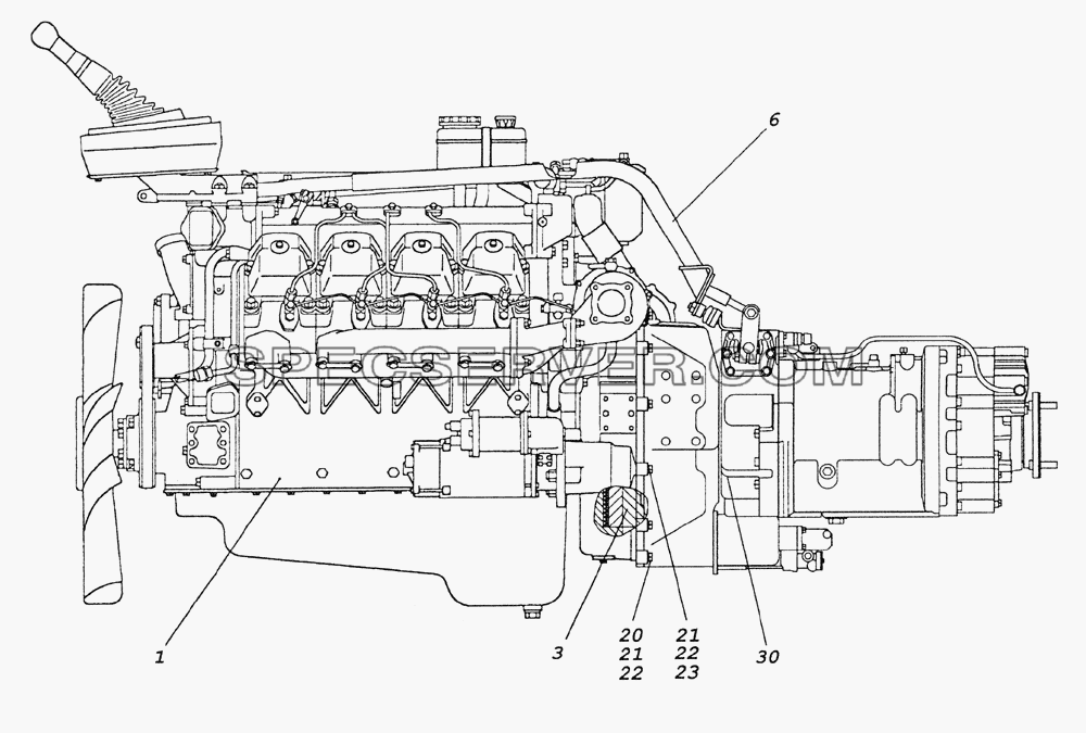 740.51-1000301-90 Агрегат силовой для КамАЗ-6522 (Euro-2, 3) (список запасных частей)